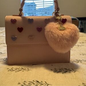 Betsey Johnson Pink Mini Bag with Heart Details
